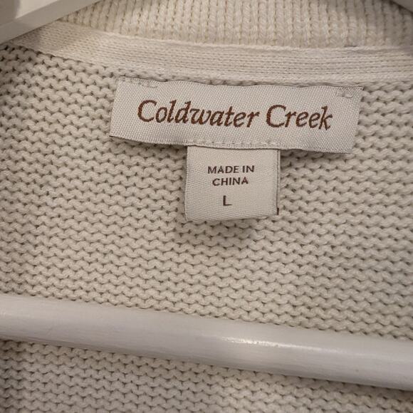 Coldwater Creek Open Cardigan Scandigirl Eclectic Classic Chic Layer - Size L - Picture 6 of 8